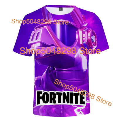 T-shirt Fortnite Bushranger para Crianças, Estampado 3D Banana Peely, T-shirt para Homem e Mulher, Top de Verão Battle Royale, Presentes de Aniversário