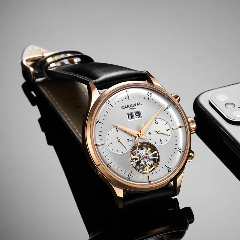 CARNIVAL Mechanical Dress Watches for Men Brands Luxury Sapphire Automatic Wristwatches Men's Waterproof 2025 Men's Watch