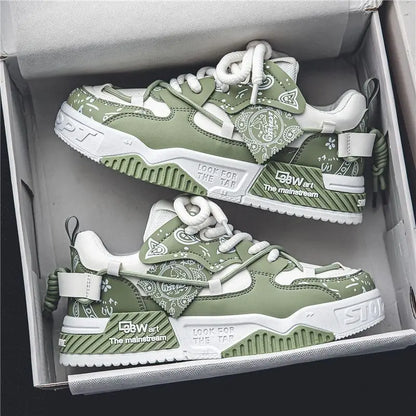 Fashion Skate Shoes Men's Sneakers Breathable Running Shoes Outdoor Mesh Casual Shoes Men's Lace-Up Vulcanized Shoes Zapatillas