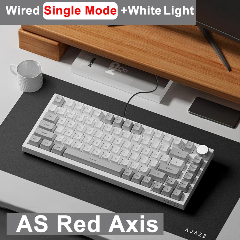 Ajazz AK820 / AK820PRO Gaming Mechanical Keyboard 82 Keys Wired Bluetooth 2.4GHz Wireless Gamer Keyboard Custom Gasket for Laptop