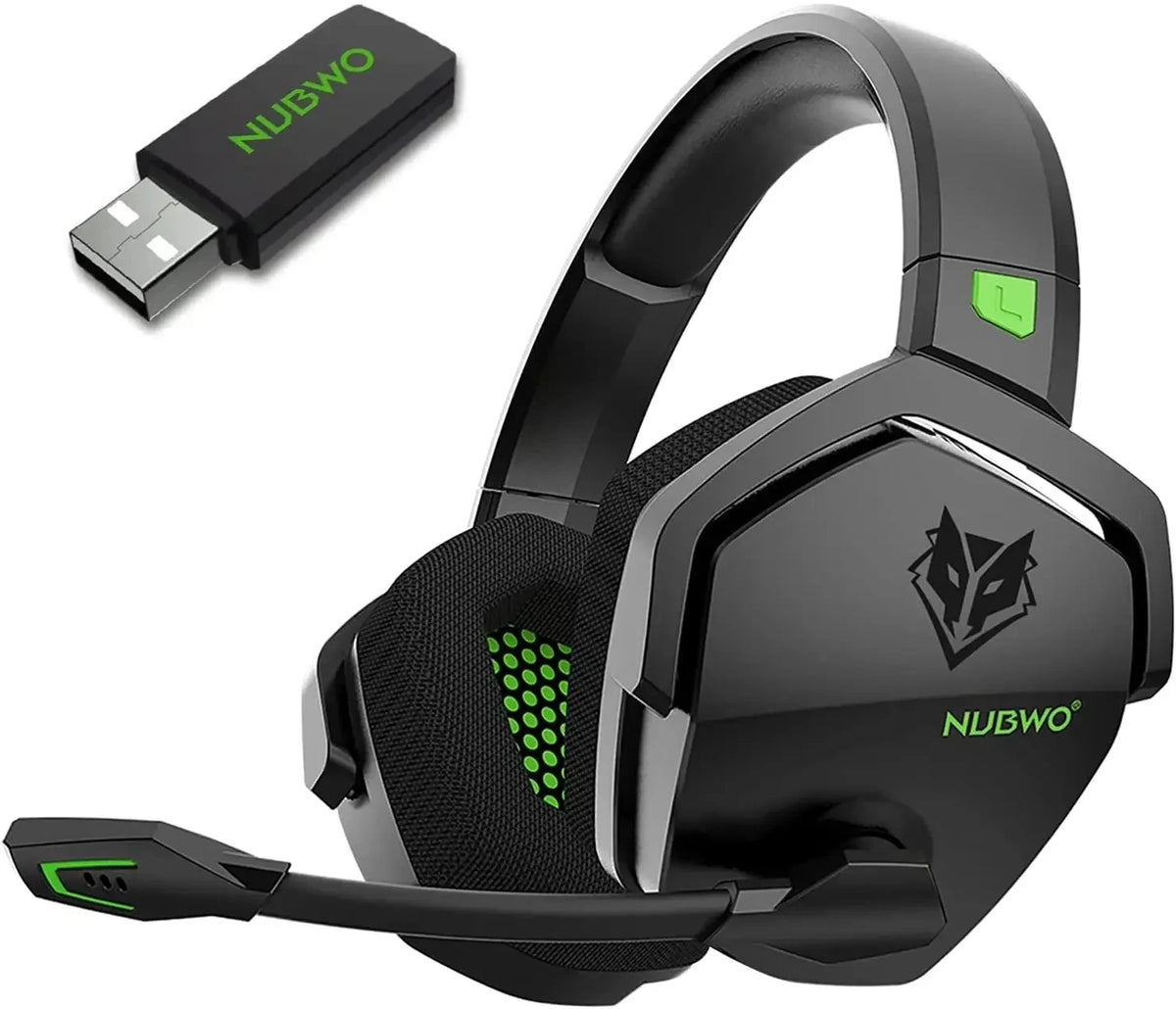 NUBWO G06 Casque de jeu double sans fil avec microphone pour PS5, PS4, PC, mobile, Switch, casque de jeu Bluetooth 5.3 2,4 GHz