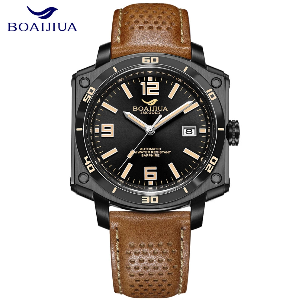 BORIAGE(BOAIJIUA) NH35 Fully Automatic Mechanical Men's Watch Original Design Mechanical Watches  Luminous Wristwatch