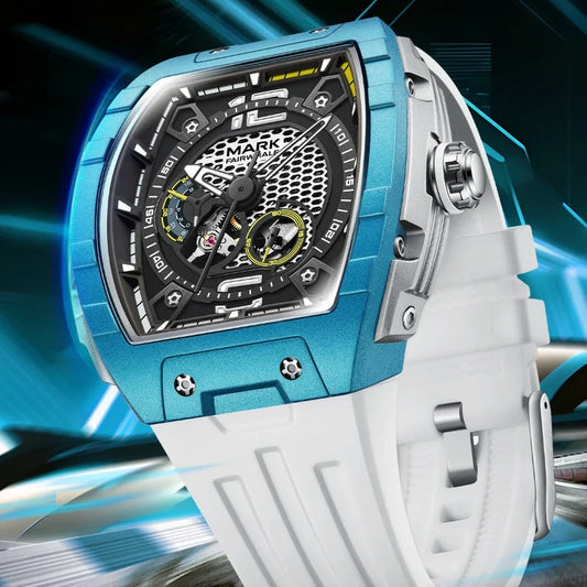 Mark Fairwhale 6002 Automatic Movement Tonneau Dial Luminous Waterproof Fashion Mechanical Watches for Men Relogios Masculino