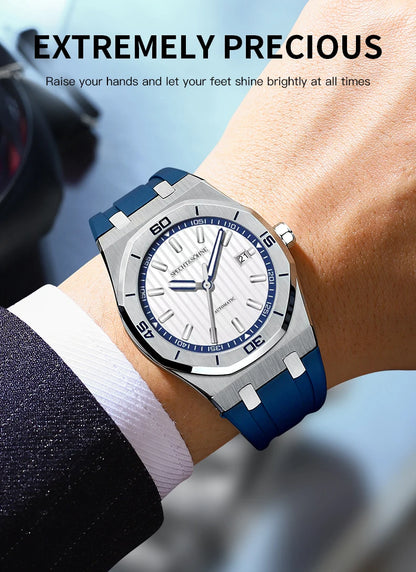 Specht&Sohne New Classic Men's Watch 50M Waterproof Luminous Sapphire Crystal Blue Automatic Mechanical Watches Reloj Hombre