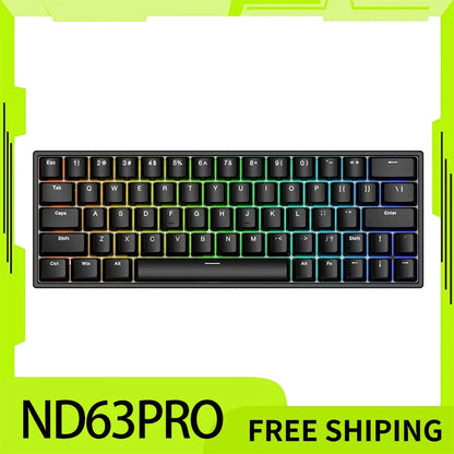 Irok Nd63 Pro Mechanical Keyboard Wired Magnetic Switch Hotswap RGB E-Sports Customize Keyboard For Accessories Office Gaming