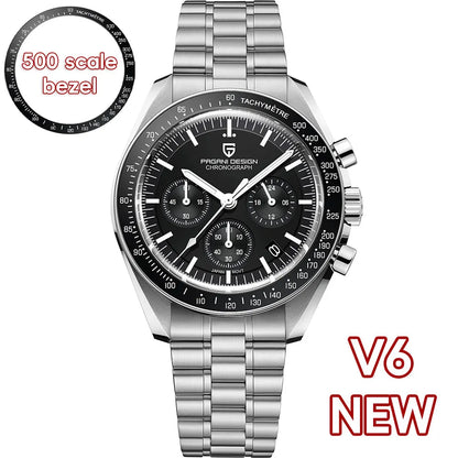 PAGANI DESIGN Saturn Men's Watches 2026 New Top Luxury Quartz Watch Men Light Tan Chronograph AR Sapphire crystal Wristwatch Men