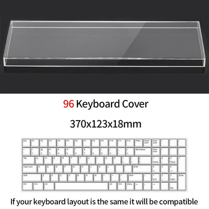 Funda protectora transparente de acrílico para teclado mecánico, cubierta antipolvo para teclado de 60/61/64 96 98 104/108 teclas, funda para ratón y teclado