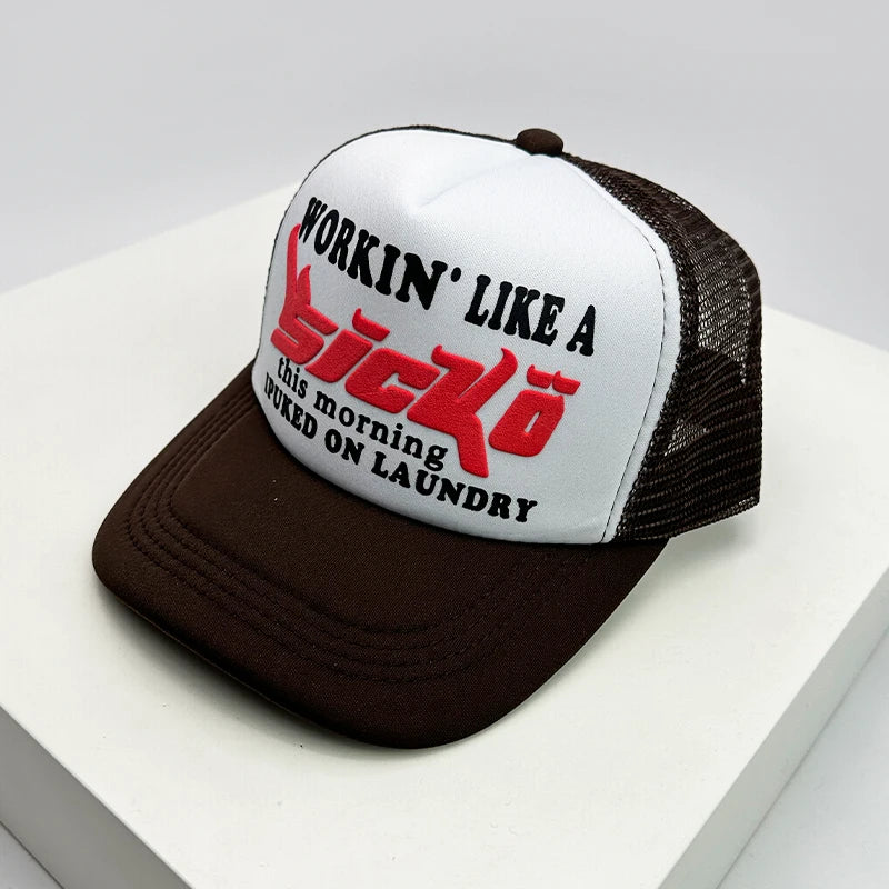 Trucker-Caps im amerikanischen Stil mit Cruise-Print, Anime-Motiven und neuem Schriftzug – atmungsaktive Baseballmützen mit Netzfutter für Herren und Damen, vielseitig kombinierbar