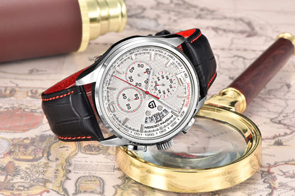PAGANI DESIGN 2026 New Men's Quartz Watch Hardlex Crystal 50M Water Resistance Calendar Luminous Leather Strap Model PD3306