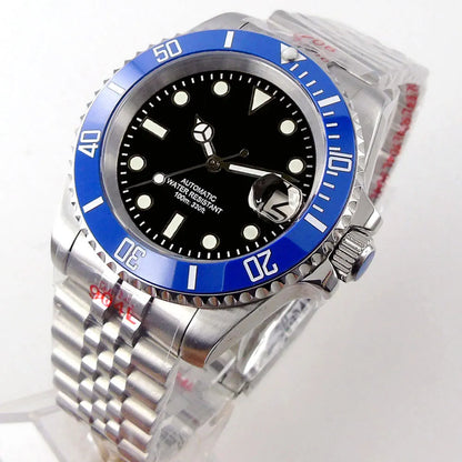 Orologio da uomo automatico 200m impermeabile Miyota8215, orologio subacqueo 40mm con movimento meccanico, luminoso, cinturino Jubilee e fibbia Glide Lock