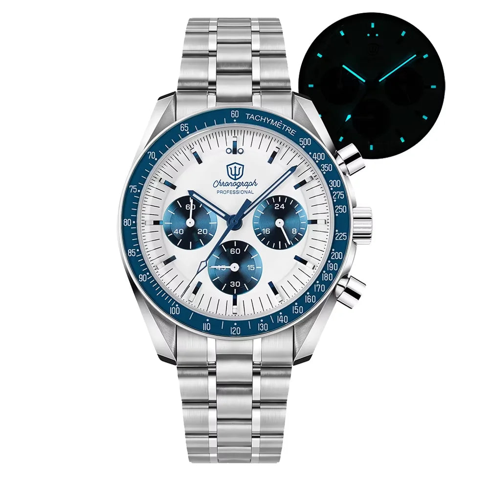 Relógio Masculino Watchdives New Wd1863 Quartz VK63 Chronograph, Safira Abaulada, Impermeável, 39Mm, Aço, Marca Premium, Luxo Business