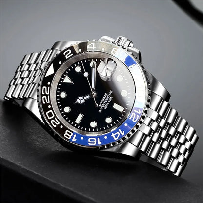 Orologio da uomo automatico 200m impermeabile Miyota8215, orologio subacqueo 40mm con movimento meccanico, luminoso, cinturino Jubilee e fibbia Glide Lock