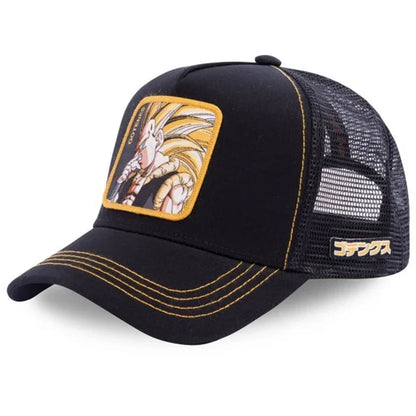 Boné de Basebol Dragon Ball Son Goku para Homem, com Bordado, Pala de Sol, Rede Trucker Ajustável, Estilo Hip-Hop para Viagens de Verão