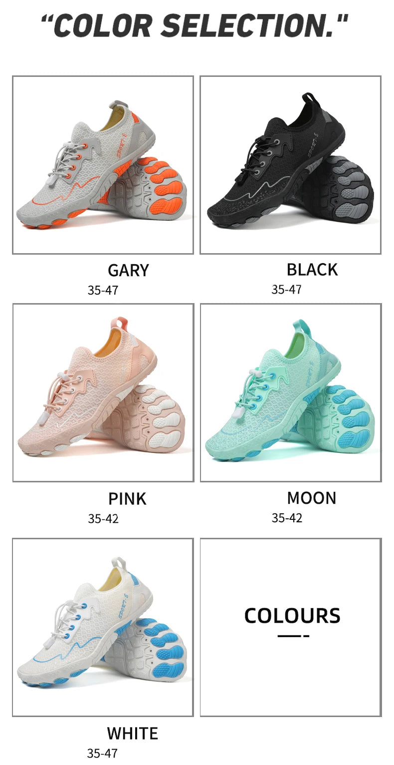 New Barefoot Wading Shoes Men Women Mesh Quick-Drying Beach Shoes Outdoor Non-Slip Swimming Shoes Unisex Water Sports Shoes