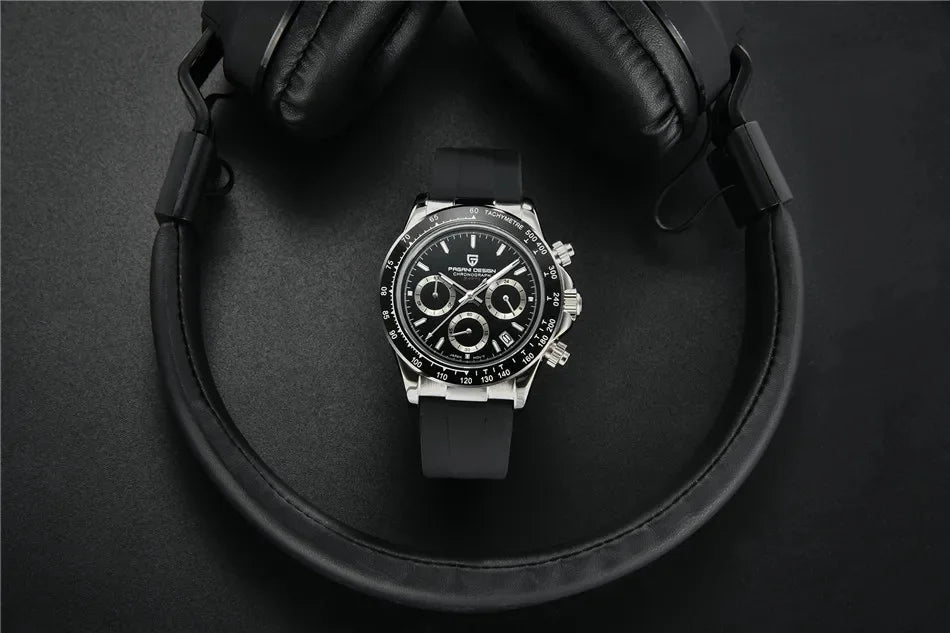 Nuevo original PAGANI DESIGN PD-1664 reloj de pulsera de lujo para hombre con movimiento de cuarzo japonés VK63, cristal de zafiro, cronógrafo impermeable dorado