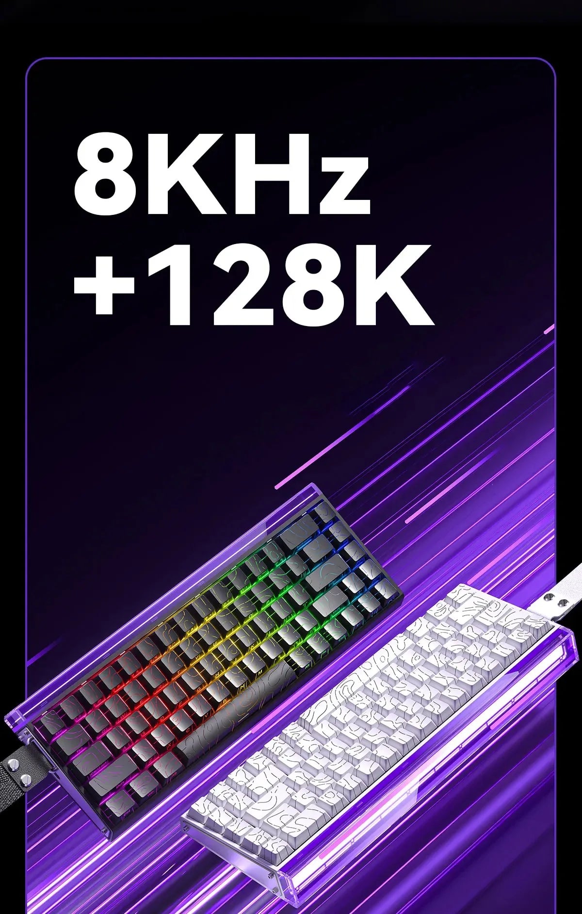 AULA HERO 68HE Teclado Mecânico Gaming RGB com Switch Magnético Rapid Trigger Retorno 8K com Fio Teclado Personalizado para Esports