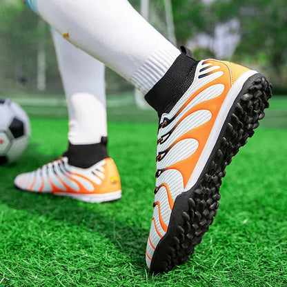 Chaussures de Football pour hommes, chaussures de Sport FG/TF, bottes d'entraînement en plein air pour garçons, antidérapantes, longues pointes, Futsal d'intérieur confortables