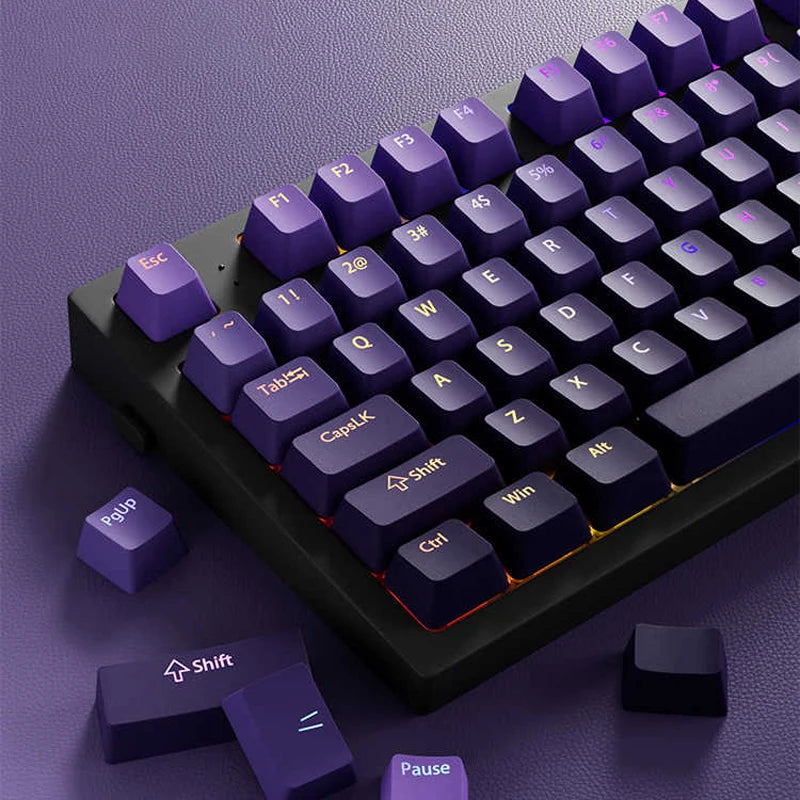 133+ tasti OEM Profile Gradient Keycaps per tastiera meccanica da gaming con switch Cherry MX, PBT retroilluminati RGB, layout ISO, keycap