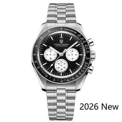 PAGANI DESIGN 2026 New Meteorite pattern dial Luxury Quartz Watch For Men Speed Sport Chronograph AR Sapphire crystal Wristwatch