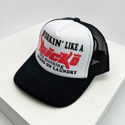 Trucker-Caps im amerikanischen Stil mit Cruise-Print, Anime-Motiven und neuem Schriftzug – atmungsaktive Baseballmützen mit Netzfutter für Herren und Damen, vielseitig kombinierbar