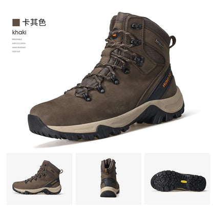 HUMTTO Hiking Shoes Men's Waterproof Hunting Boots Tactical Desert Combat Ankle Trekking Boots Male Women Warm Leather Sneakers