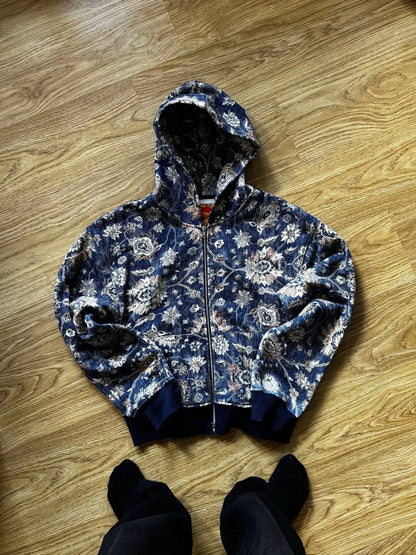 2026 New American Fashion Trend Goth Printed Zipper Hoodie Women Street Hip Hop Punk Rock Sweatshirt Unisex Casual Loose Hoodie