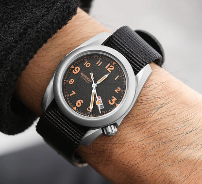 BODERRY Men Automatic Watch 40MM Titanium Pilot Sport Mechanical Wristwatch 100m Waterproof Sapphire C3 Luminous NH35