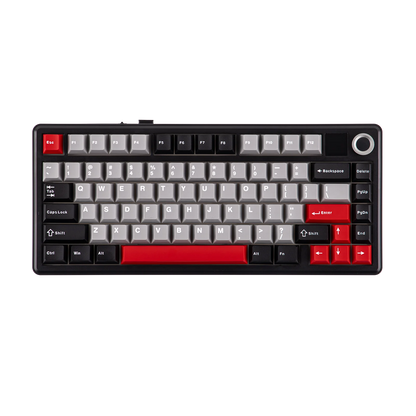 Teclado mecánico inalámbrico EPOMAKER X AULA F75 MAX compacto 75% con distribución ANSI, conexión por cable/Bluetooth/2.4GHz, pantalla TFT y perilla