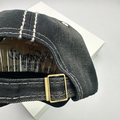 Gorras de béisbol vintage coreanas lavadas para hombre y mujer, de algodón, con cierre snapback, bordado de letras, versátiles, modernas e informales con efecto desgastado