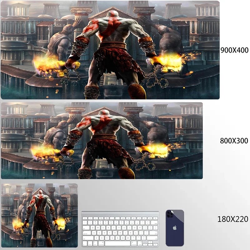 Large Mouse Pad G-God of War Pc Gamer Cabinet Keyboard Computer Game Desk Mat 900x400 Table Rug Gaming Accessories Xxl Mousepad
