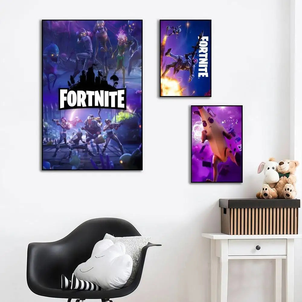 Autocolante poster F-FORTNITE cool em alta definição, ideal para valorizar as paredes da casa e do quarto, disponível em diversos estilos.