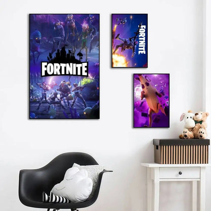 Autocolante poster F-FORTNITE cool em alta definição, ideal para valorizar as paredes da casa e do quarto, disponível em diversos estilos.