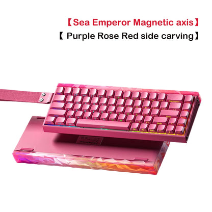 Teclado mecánico gaming AULA HERO 68 HE con eje magnético RT, cable, iluminación RGB, tasa de sondeo 8K y grabado lateral