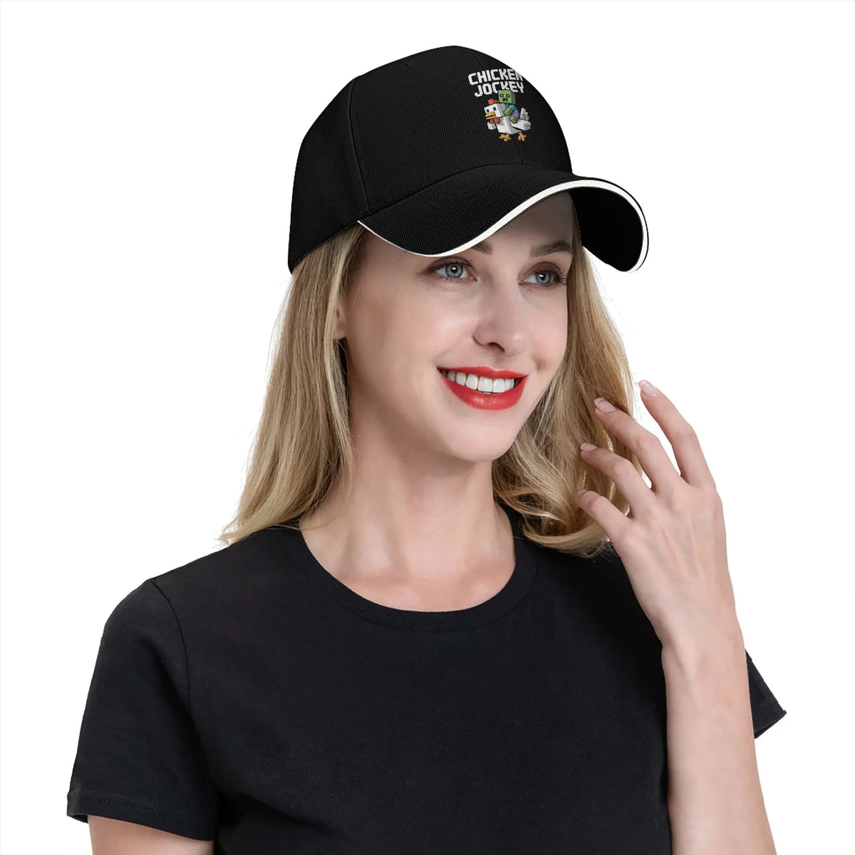 Chicken Jockey Zombie Pixel Art Zombie-Film-Baseballkappen für Männer und Frauen, Trucker-Cap, Outdoor-Workouts, verstellbare Sonnenhüte
