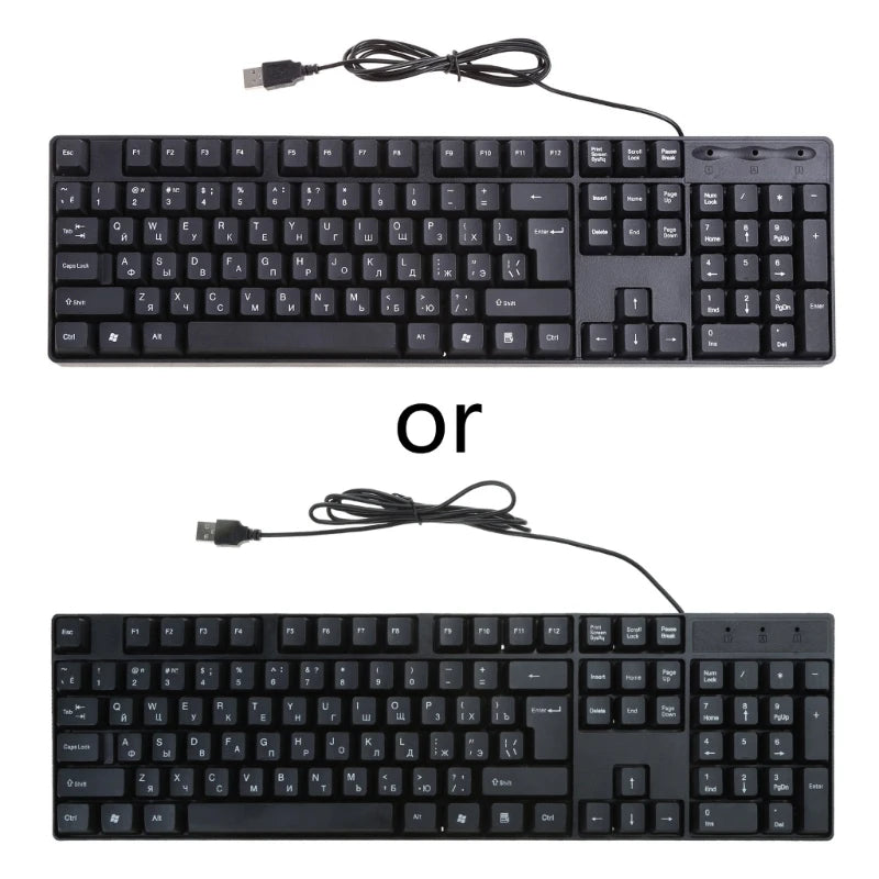 Teclado ergonómico USB para PC, teclado ruso / teclado inglés DropShipping