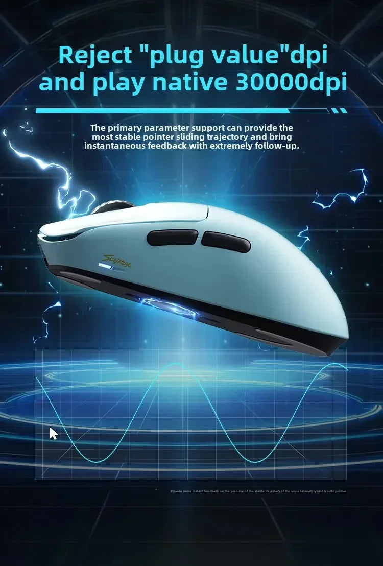 SCYROX V6 Non-Porous Wireless Mouse Esports 40g 750IPS with 8K Receiver Fast Response 3950 High Quality 8KHz Gaming Mouse