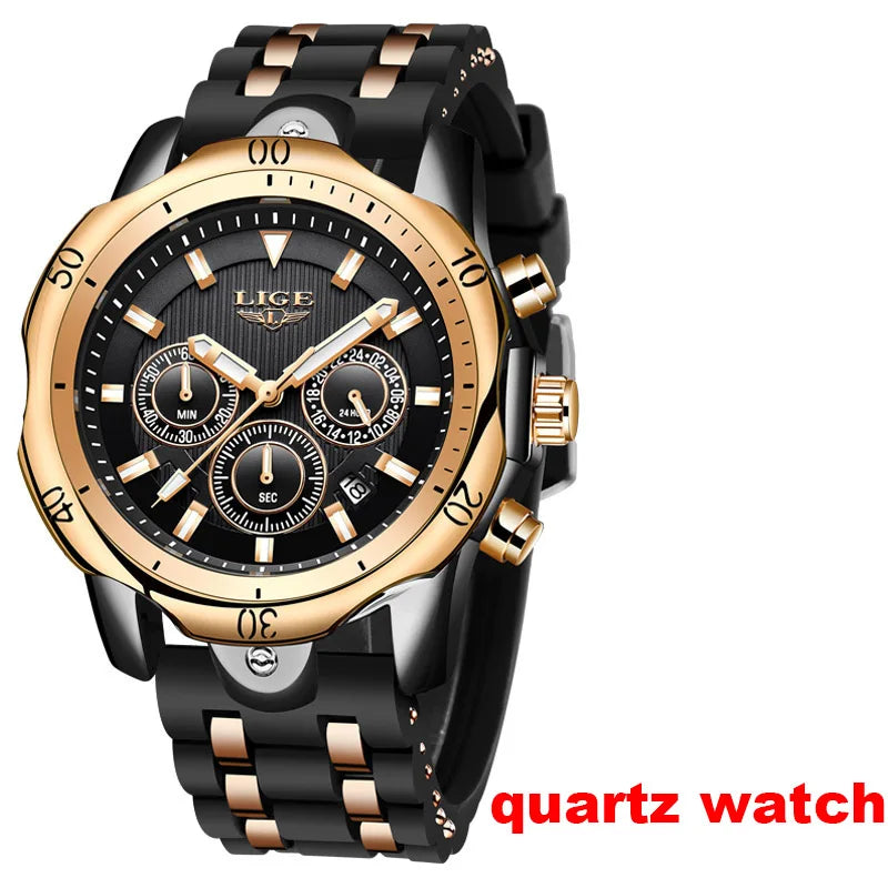 LIGE mekaniske automatiske armbåndsure til mænd – Luksuriøst ur i topklasse med tourbillon, elegant og vandtæt model, ideelt til arbejde eller formelle lejligheder.
