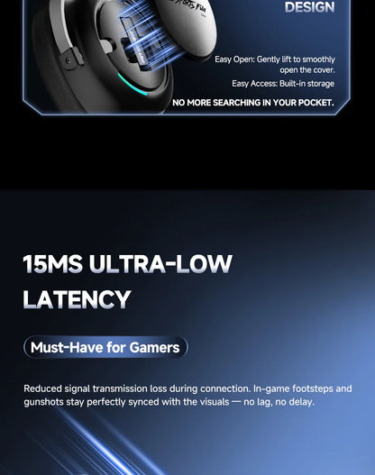 New Wireless Gaming Headphone, Bluetooth 6.0, 53mm Titanium Drivers, 7.1 Virtual Surround Sound, 15ms Zero-Latency, for PC/PS5/Mobile