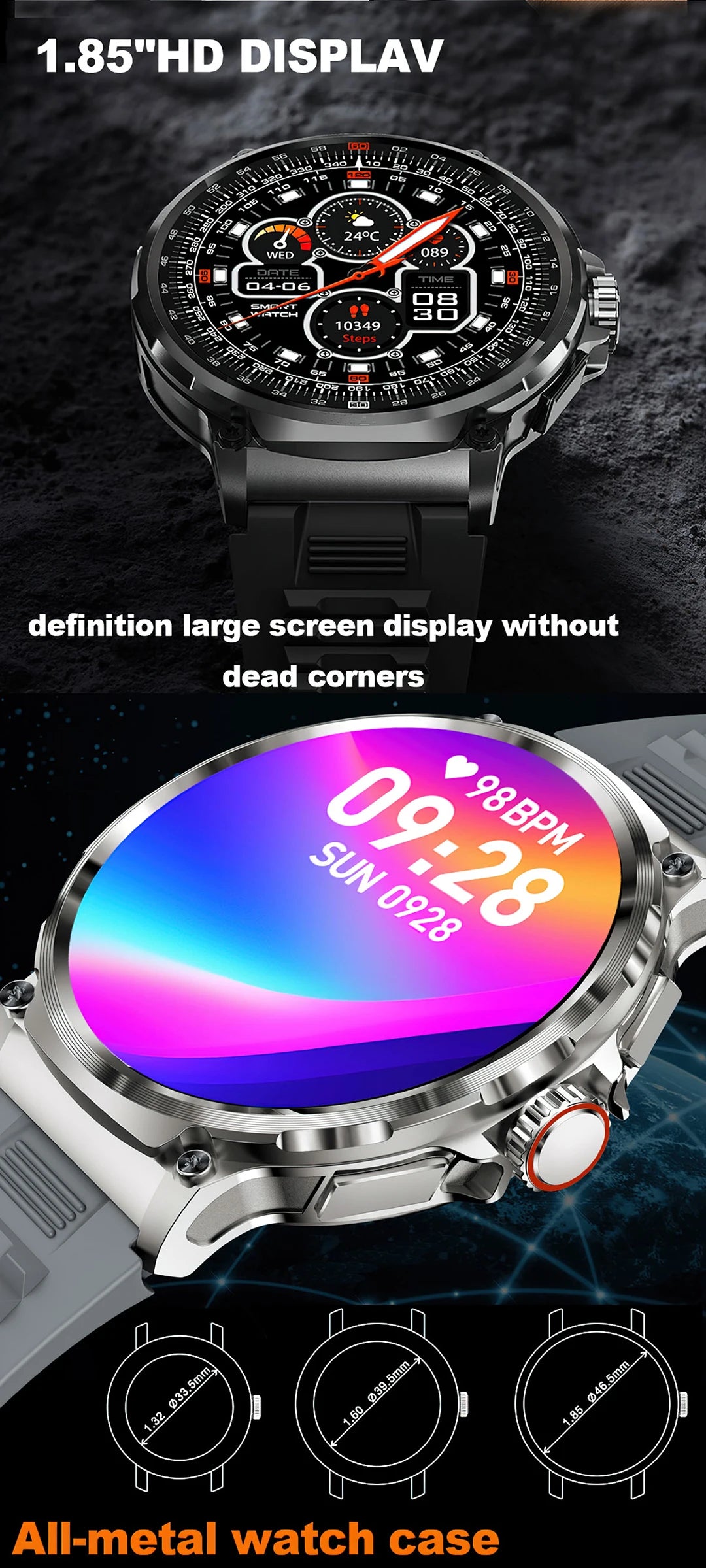 COLMI V69 1.85 Inch HD Bluetooth Call Smart Watch Men Sports Fitness Tracker Heart Monitor 710mAh Smartwatch For XIAOMI Android
