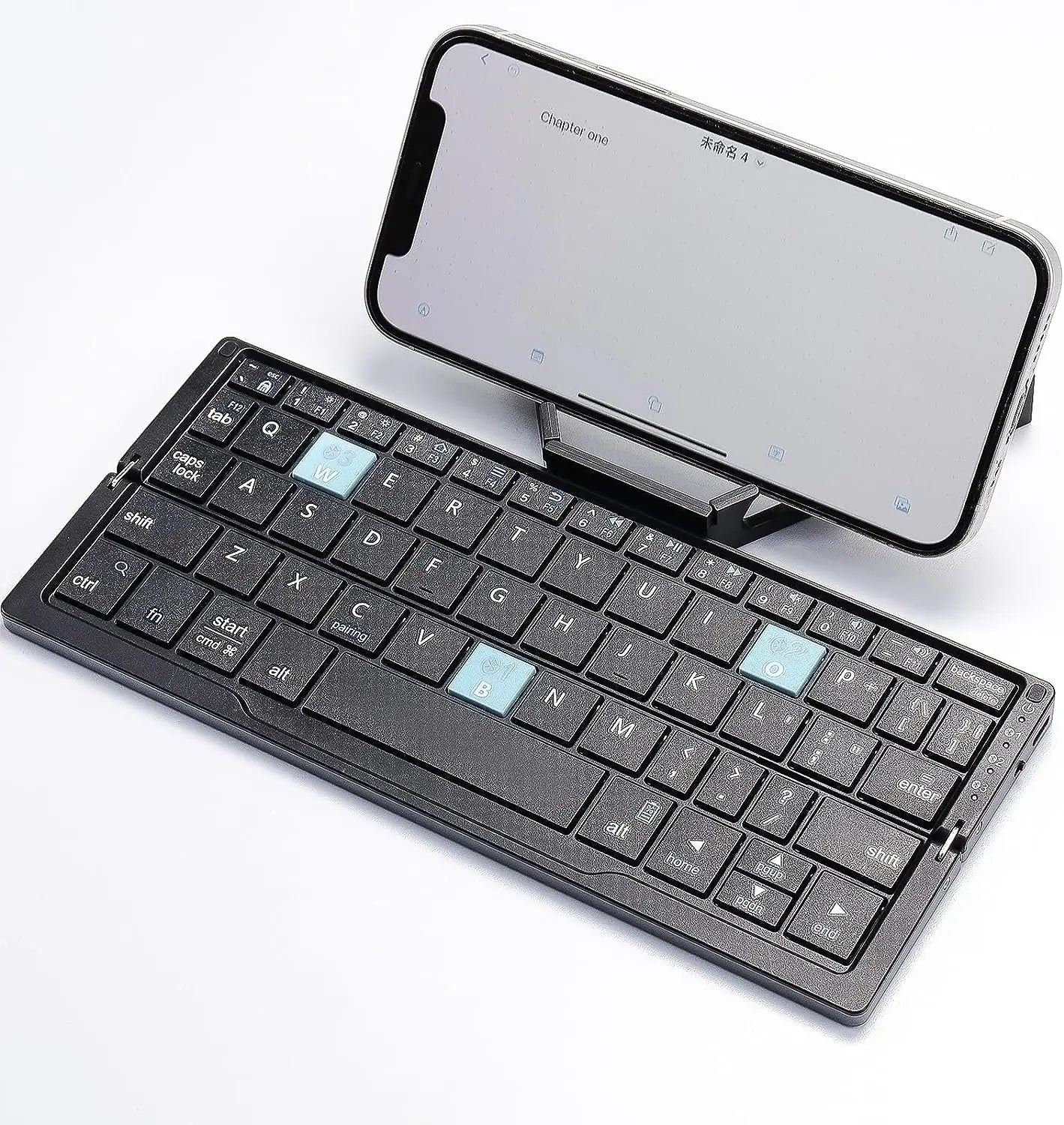Teclado plegable Jomaa Bluetooth recargable para portátil, iPad y teléfono, mini teclado plegable portátil