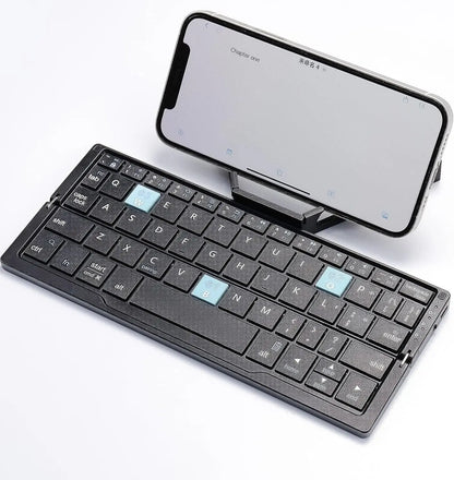 Teclado plegable Jomaa Bluetooth recargable para portátil, iPad y teléfono, mini teclado plegable portátil