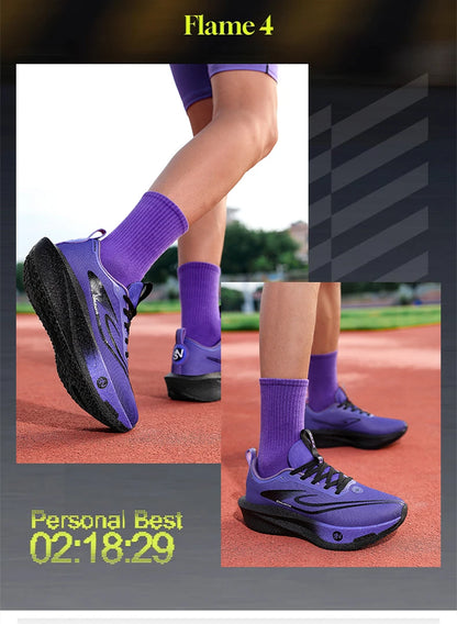 Carbon plate men's and women's anti-slip running shoes, professional marathon sports breathable mesh CHUNTA sports shoes