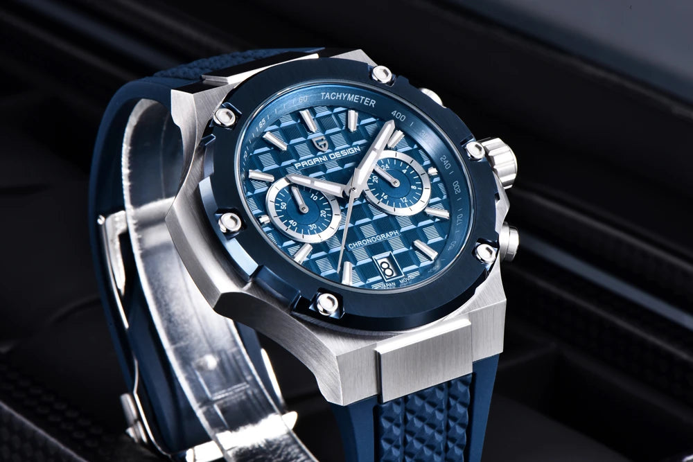 Orologi al quarzo da uomo PAGANI DESIGN – Cronografo sportivo di lusso, impermeabile, dotato di lancette luminescenti e vetro zaffiro con trattamento antiriflesso