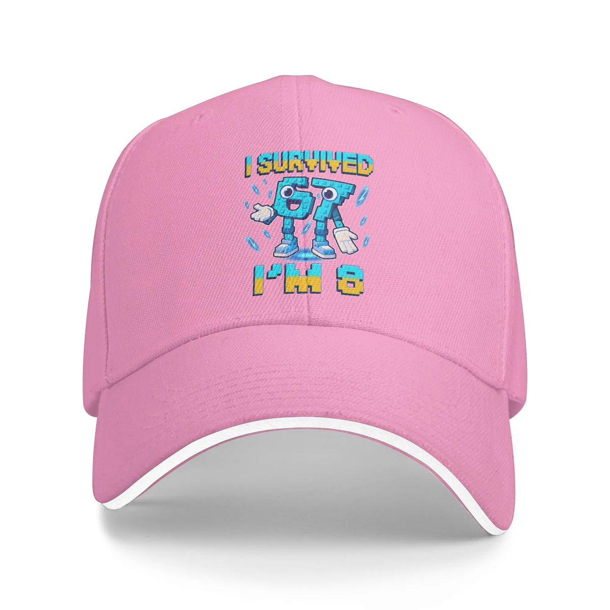 Șapcă unisex pentru aniversarea de 8 ani „I'm 8 Year Old Six Seven Bruh 6 7 Brainrot Meme” – Șepci de baseball noi, cu protecție solară