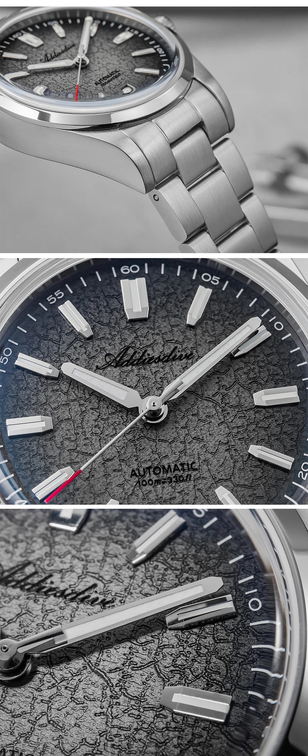 ADDIESDIVE New 2026 Luxury Men's Mechanic Quartz Analog Watch Super Luminous Steel Watch 10Bar Bubble Glass Personalized Watches