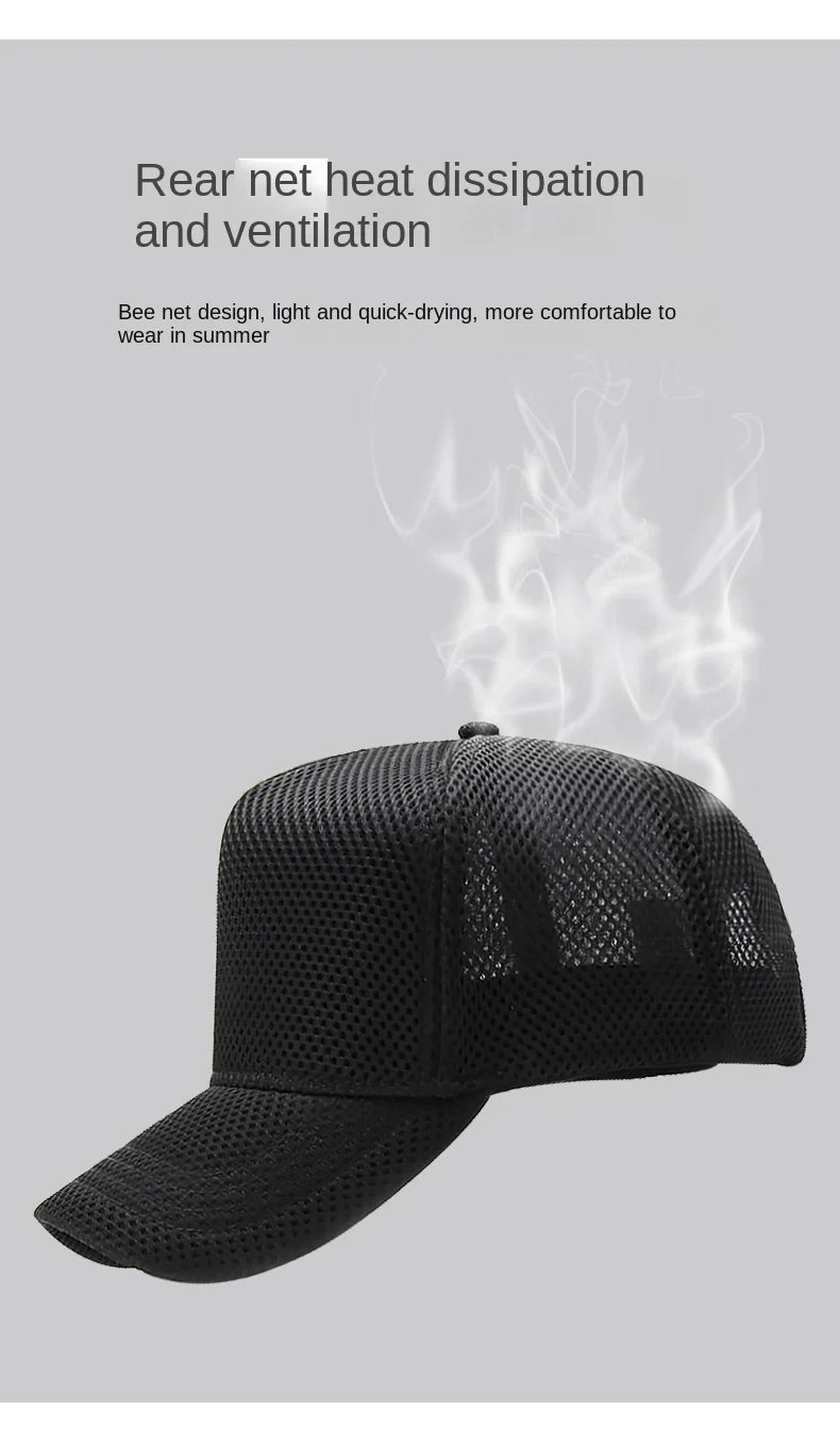Big Head Plus Size Summer Mesh Baseball Cap for Men Women Trucker Breathable Hat Adjustable for Outdoor Sports Running