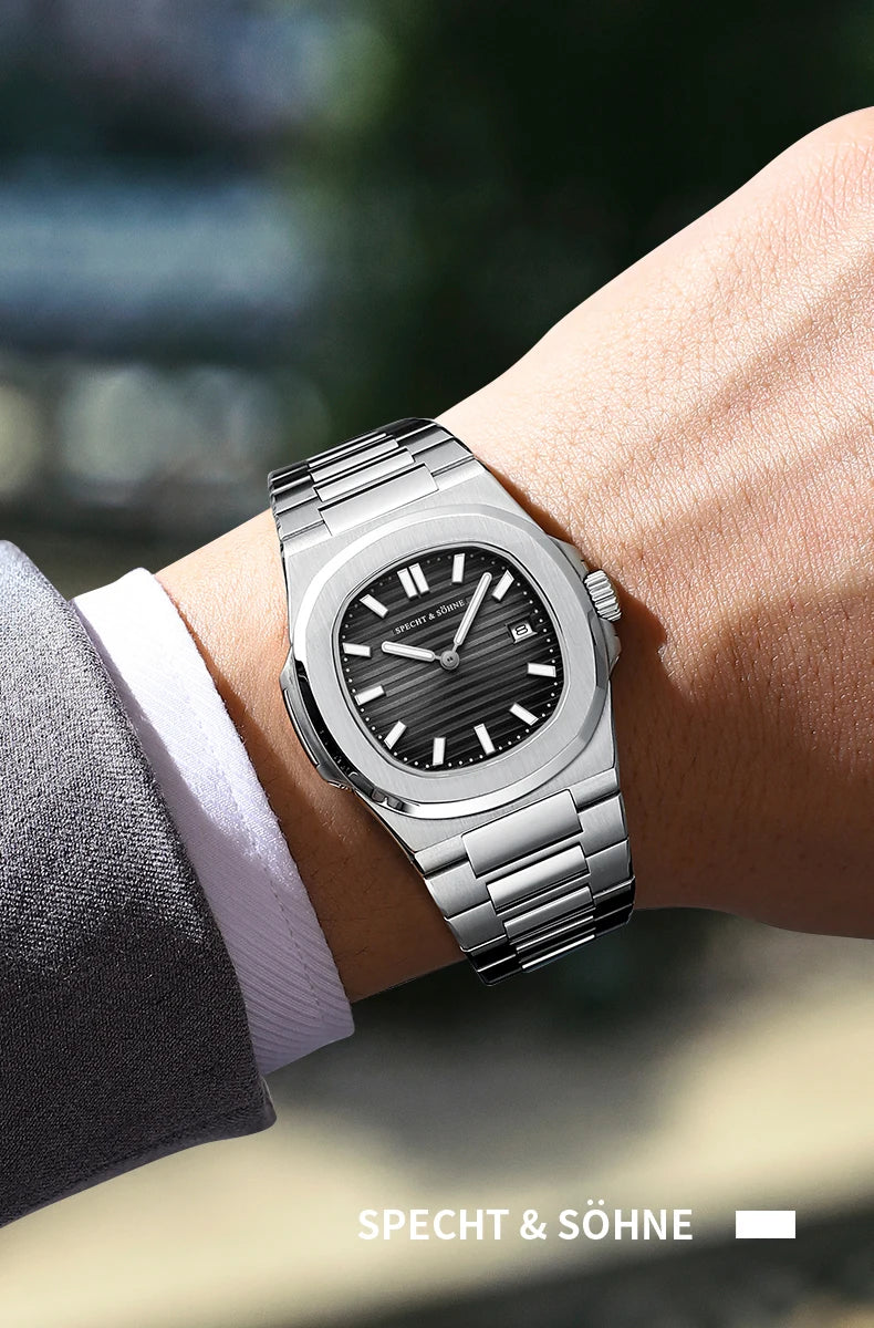 Specht & Söhne New Arrivals Mens Watch Rose Gold 5711 Classic Sports Watches Ultrathin Stainless Steel Sapphire 50M Waterproof
