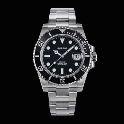 Sugess Men of Watch Automatic Mechanical ST2130 Movement Wristwatches 200M Water Resistant Sapphire Crystal Adjust Clasp S421