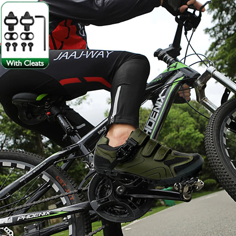 Neutral MTB Cycling Shoes, Compatible With Pelaton Road Cycling Shoes, Men's Cycling Sports Shoes, Reflective Strip Design