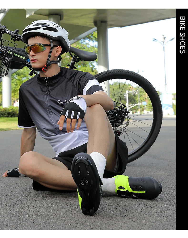 Scarpe da ciclismo ultraleggere, traspiranti e leggere, suole rigide compatibili SPD per allenamento e competizioni su bici da strada e mountain bike